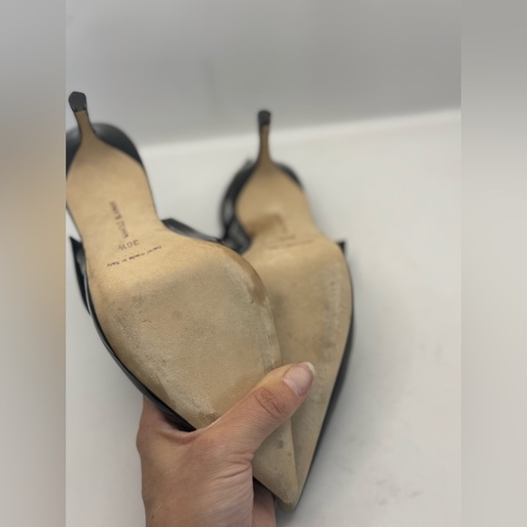 Flawed Manolo Blahnik Women’s Size 36.5 US 6.5 Didion Slingback Pump Black - Picture 9 of 14